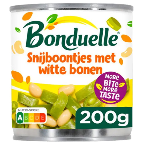 4 blikken Bonduelle Witte + Snijbonen 200g - Boodschappen
