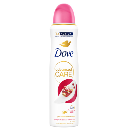 3 bussen Dove Deospray Go Fresh Pomegranate & Lemon Verbena 150ml - Boodschappen