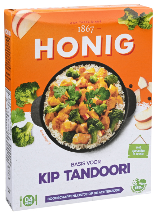 5 pakken Honig Basis voor Kip Tandoori 48g - Boodschappen