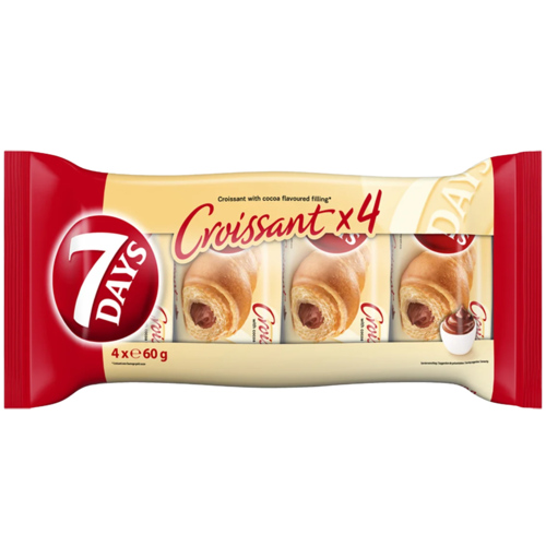 5 pakken 7 days Croissants Cacao 4x60g - Boodschappen
