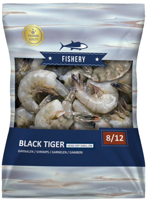 Black Tiger Garnalen 8/12 zonder kop met schaal