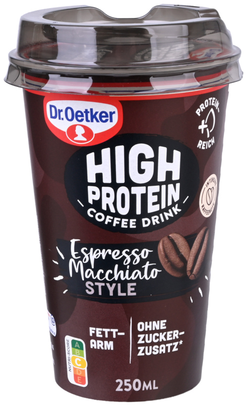 2 bekers Dr. Oetker HP Coffee Drink Espresso Macchiato 250ml - Boodschappen