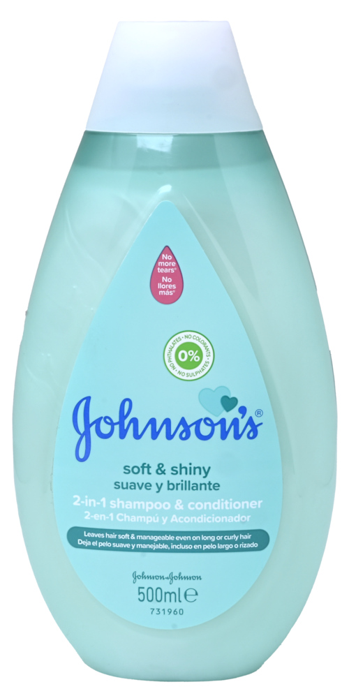 2 flessen Johnson's Baby Shampoo Soft & Shiny 500ml - Boodschappen