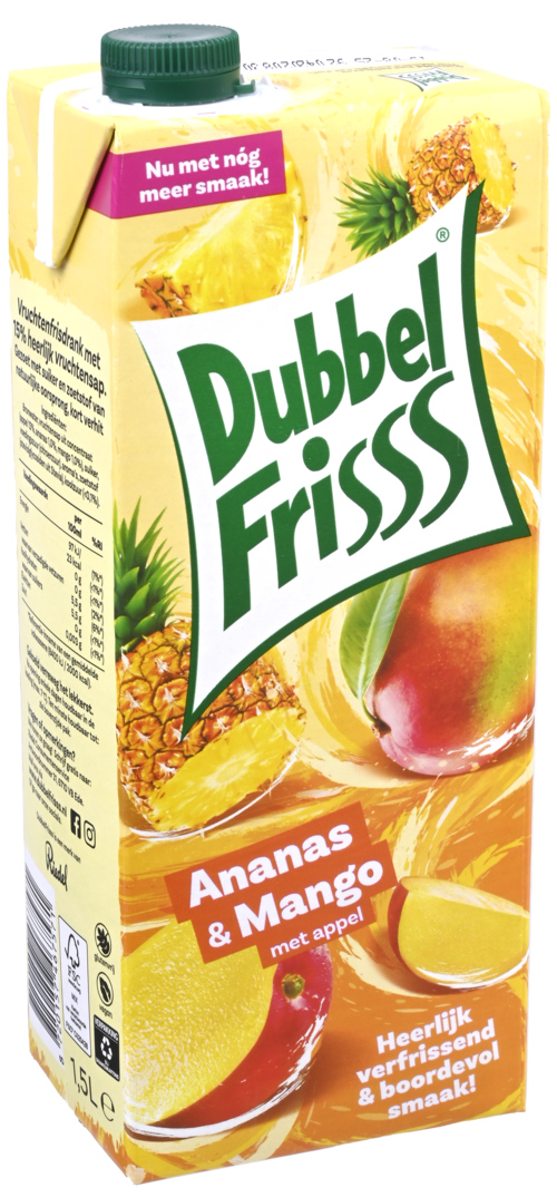 2 pakken Dubbelfriss Ananas Mango 1,5L - Boodschappen
