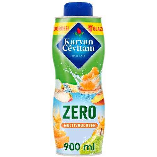 2 flessen Karvan Cévitam Siroop Zero Multifruit 900ml - Boodschappen