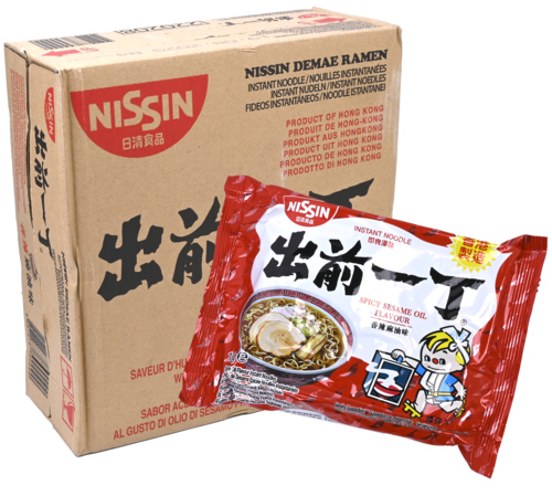 30 pakjes Nissin Demae Ramen Noodle Spicy Sesame Oil Flavour 100g - Boodschappen