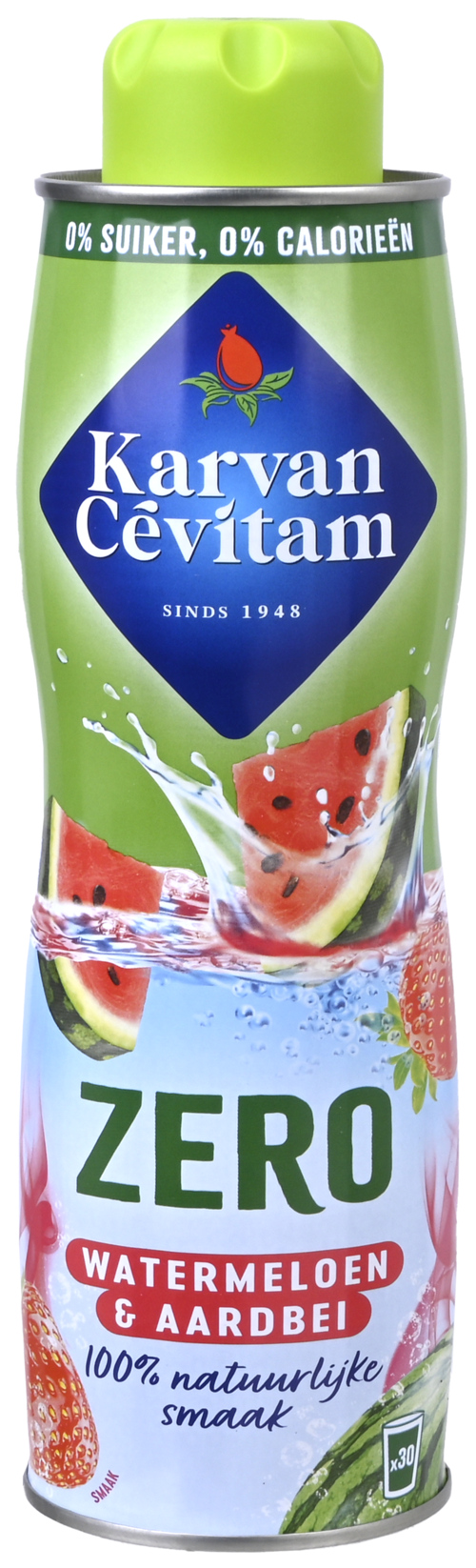 2 flessen Karvan Cévitam Zero Watermeloen Aardbei 600ml - Boodschappen