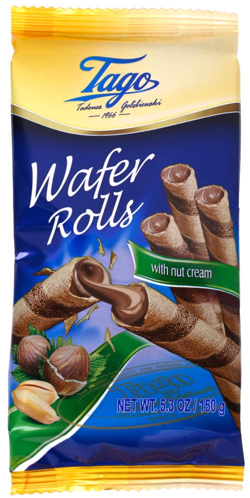 2 Pakken Tago Wafer Rolls Nut Cream 150g - Boodschappen