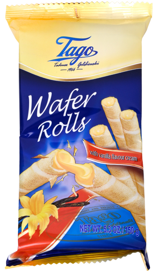 2 Pakken Tago Wafer Rolls Vanilla Cream 150g - Boodschappen