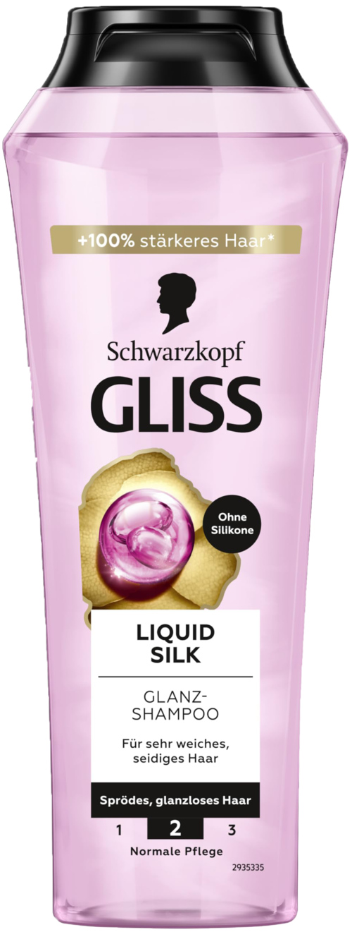 2 flessen Gliss Shampoo Liquid Silk   250ml - Boodschappen