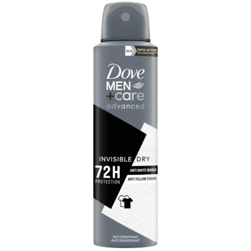 3 bussen Dove Deospray Men+Care Advanced Invisible Dry 150ml - Boodschappen