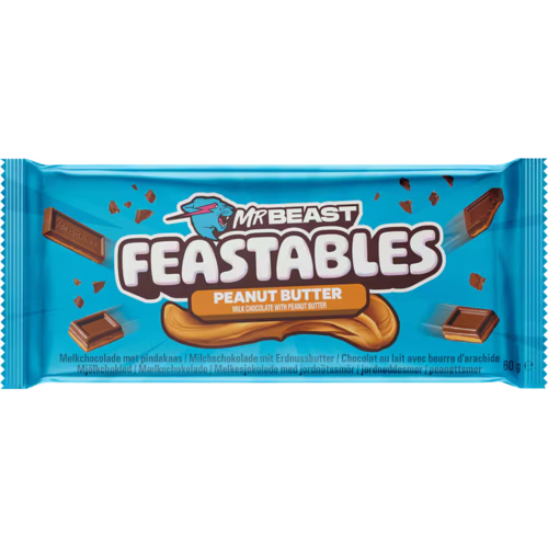10 stuks MrBeast Feastables  Peanut Butter Chocolate 60g - Boodschappen
