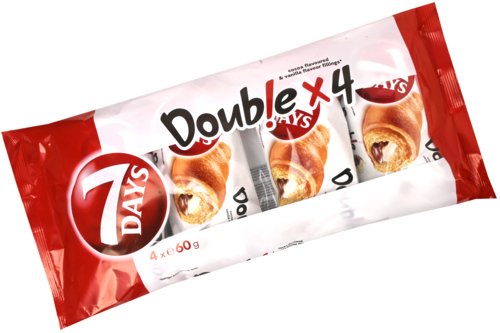 5 zakken 7 Days Croissants Cacao-Vanille 4x60g
