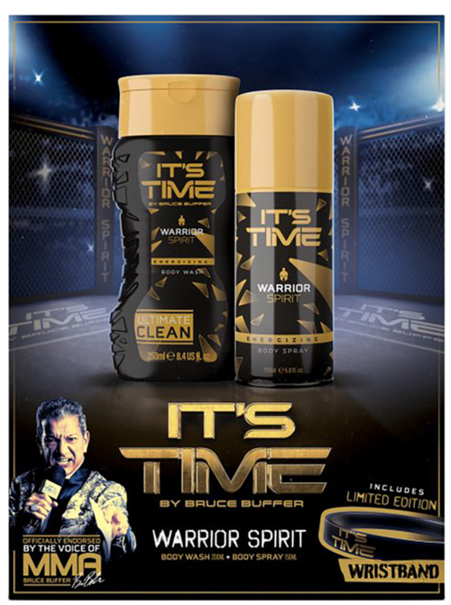 Its Time Giftset Warrior Deospray 150ml + Douchegel 250ml + Wristband