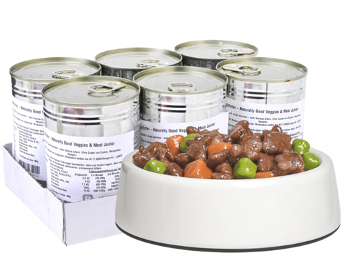6 blikken Naturally Good Natvoer Hond Veggies & Meat Junior   800g - Boodschappen