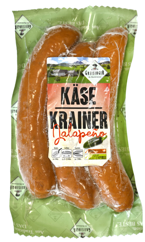 3 pakken Käsekrainer Cheese Sausage BBQ/Jalapeno   340g - Boodschappen