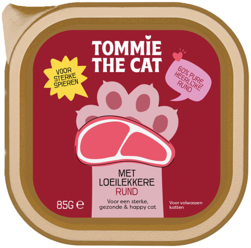 16 bakjes Tommie The Cat Paté Rund 85g