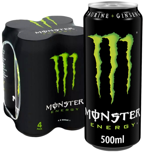 4 blikjes Monster Energy Original 500ml - Boodschappen