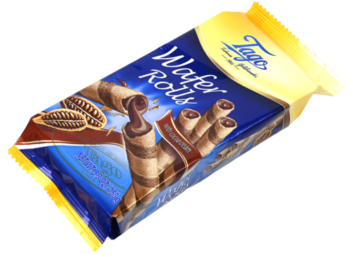 2 Pakken Tago Wafer Rolletjes Cacao Cream 150g - Boodschappen
