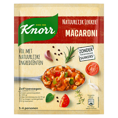 4 pakken KNORR Natuurlijk Lekker Macaroni Mix   55g