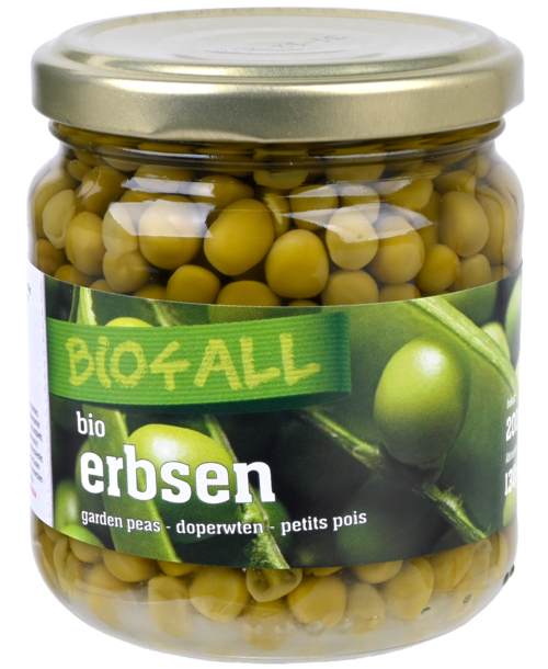 2 potten Bio4all Erwten 200g - Boodschappen