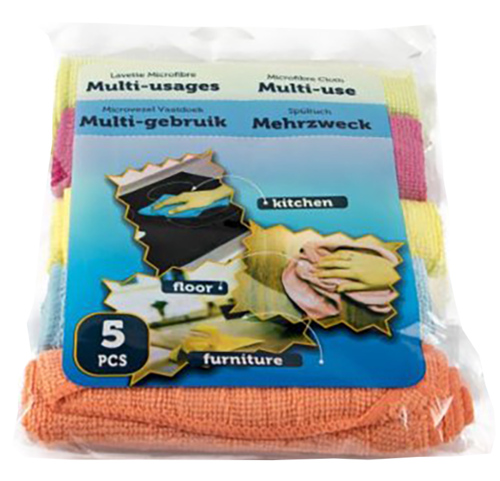 Cleany Microvezeldoekjes 5 kleuren - Boodschappen