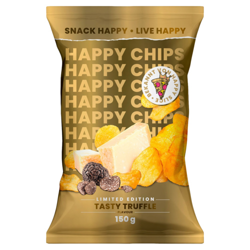 4 zakken Happy Chips Tasty Truffle Limited Edition 150g - Boodschappen