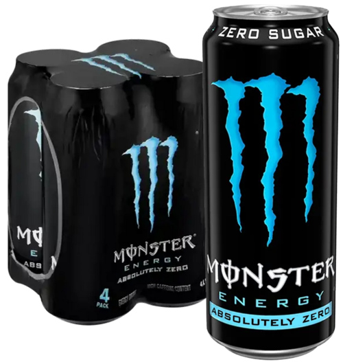 4 blikjes Monster Absolutely Zero 500ml - Boodschappen