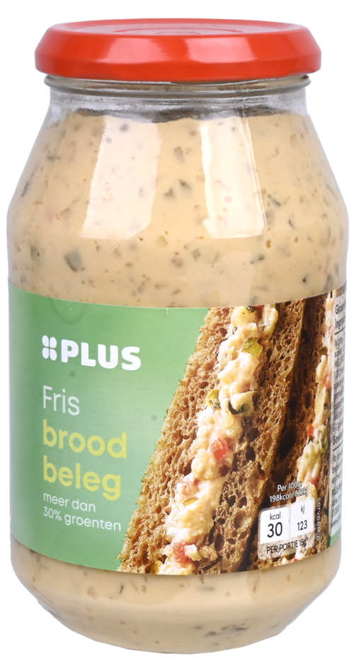 2 potten Plus Sandwich Spread Naturel 515g - Boodschappen