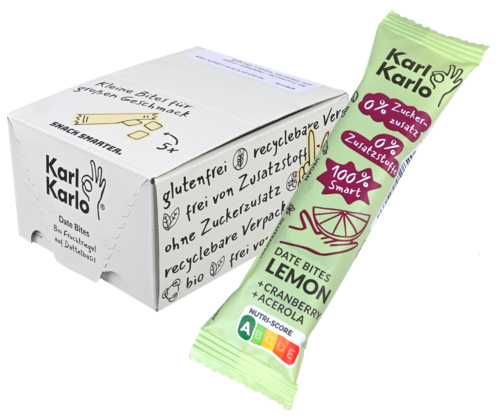 12 pakken Karl Karlo Dadel Bites Citroen   35g - Boodschappen