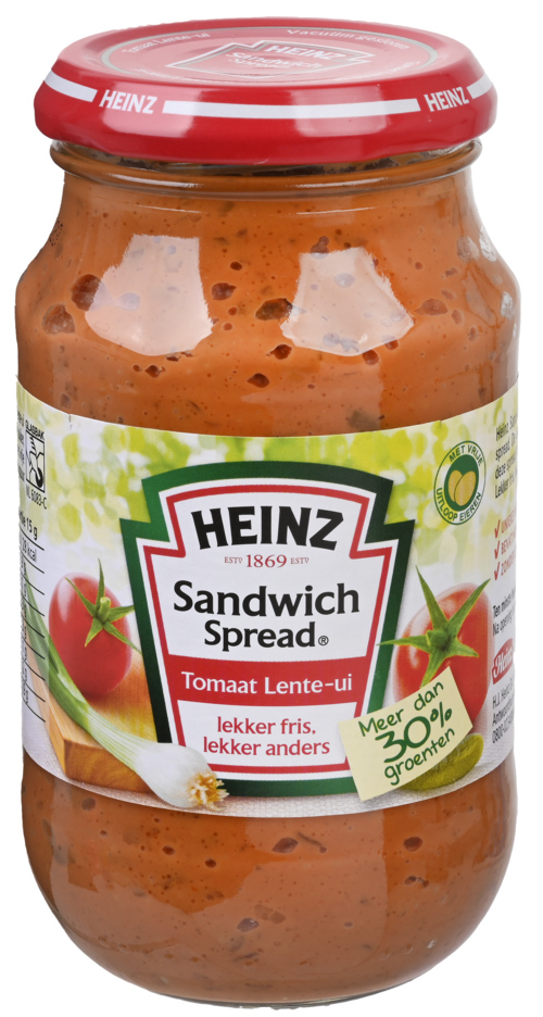 2  Potten Heinz Sandwichspread Tomaat Lente-Ui 300g - Boodschappen