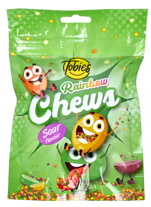 2 Zakken Tobies Candy Rainbow Chews Sour 120g - Boodschappen