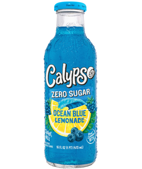 6 flessen Calypso Ocean Blue   473ml - Boodschappen