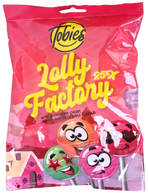 2 Zakken Tobies Lollypop Stawberry, Cherry, Orange&Green Apple 25st   250g - Boodschappen
