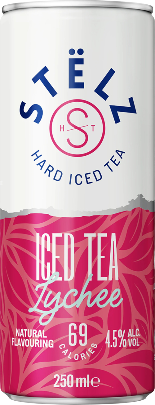 6 blikken Stëlz Iced Tea Lychee Hard Seltzer 4,5% 250ml - Boodschappen