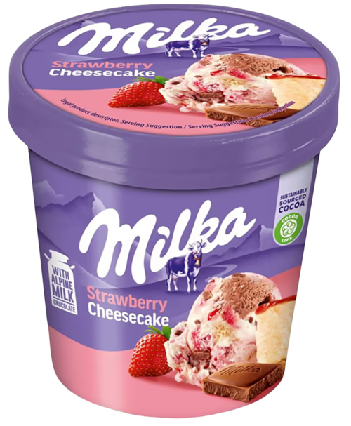 Milka aardbei cheesecake 425ml - Boodschappen