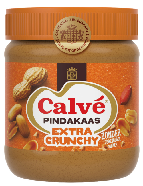 3 potten Calvé Extra crunchy pindakaas 350 GR - Boodschappen