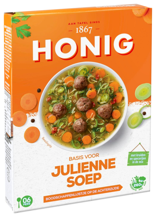 4 pakken Honig basis voor julienne soep 40 GR