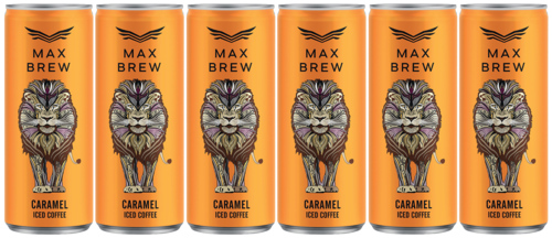 6 blikken Max Brew Ice Coffee Caramel 250ml. - Boodschappen