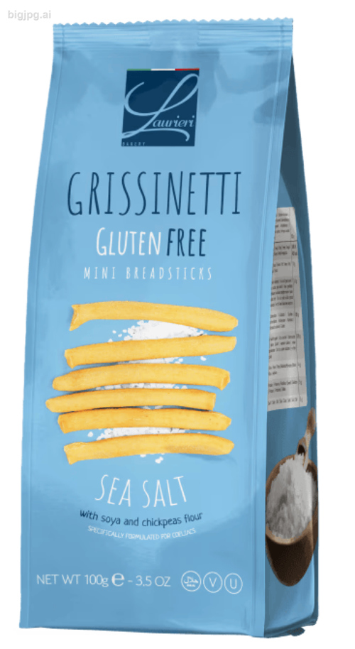 4 Zakken Laurieri glutenvrije grissini zeezout 100gr