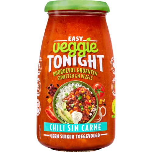 4 potten Easy Veggy tonight  Chili sin carne 505gr - Boodschappen