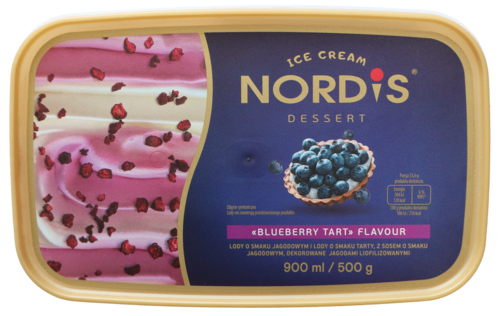 2 Bakken Nordis blauwe bessen taart ijs 900ml - Boodschappen