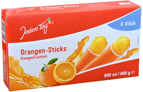 Jeden Tag Squeezer Sinasappel ijsjes 6x110 ML - Boodschappen