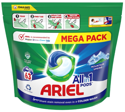 Ariel Washing Caps All in 1 Mountain Spring 45st - Boodschappen