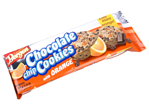 2 pakken Bergen Chocolate chips Cookies Orange 100g - Boodschappen
