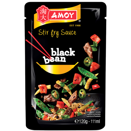 4 pakken Amoy Roerbaksaus zwarte bonen 120 gr - Boodschappen