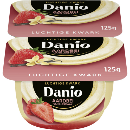 3 2-pack Danio Aardbei Vanille Smaak 250gr - Boodschappen