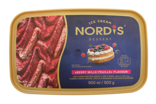 2 Bakken Nordis blauwe bessen tompouce ijs 900ml - Boodschappen