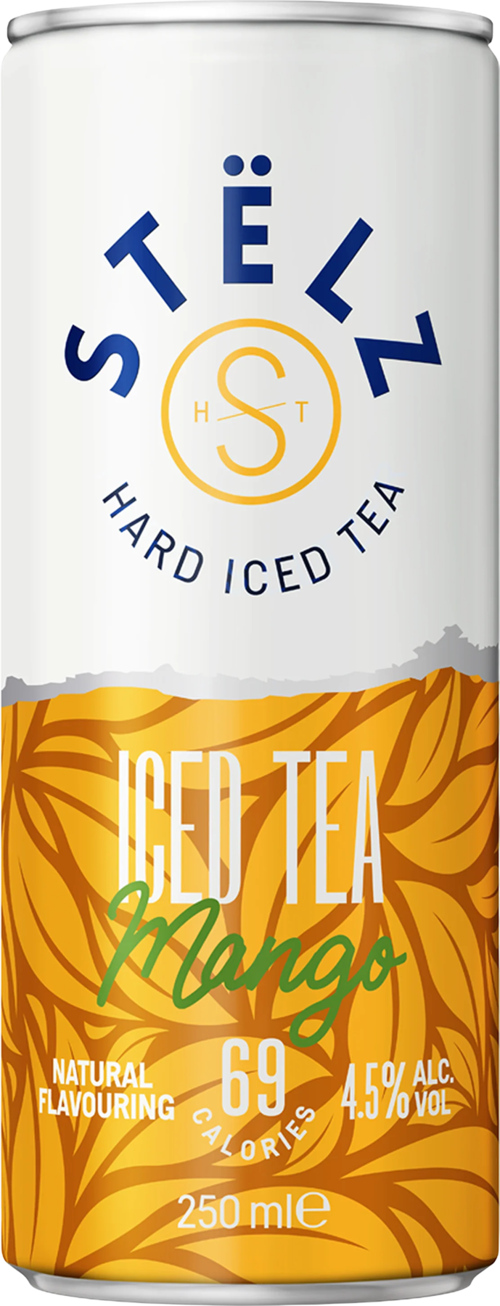 6 blikken Stëlz Iced Tea Mango Hard Seltzer 4,5% 250ml - Boodschappen