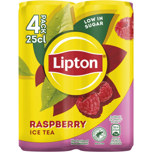4-pack Lipton ice tea raspberry 250ml - Boodschappen